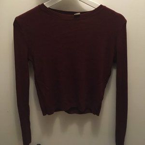deep red longsleeve crop top